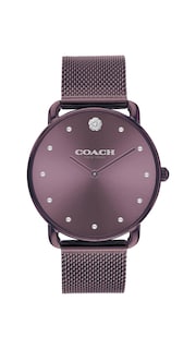 Foto 1 | Reloj Coach Elliot Elegante Para Mujer, Color Morado Con Pulsera De Malla - Venta Internacional.