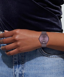Foto 3 | Reloj Coach Elliot Elegante Para Mujer, Color Morado Con Pulsera De Malla - Venta Internacional.