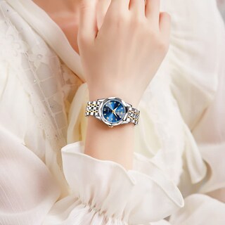 Foto 2 | Reloj Olevs Para Mujer Impermeable En Dos Tonos Con Diamante Romano - Venta Internacional