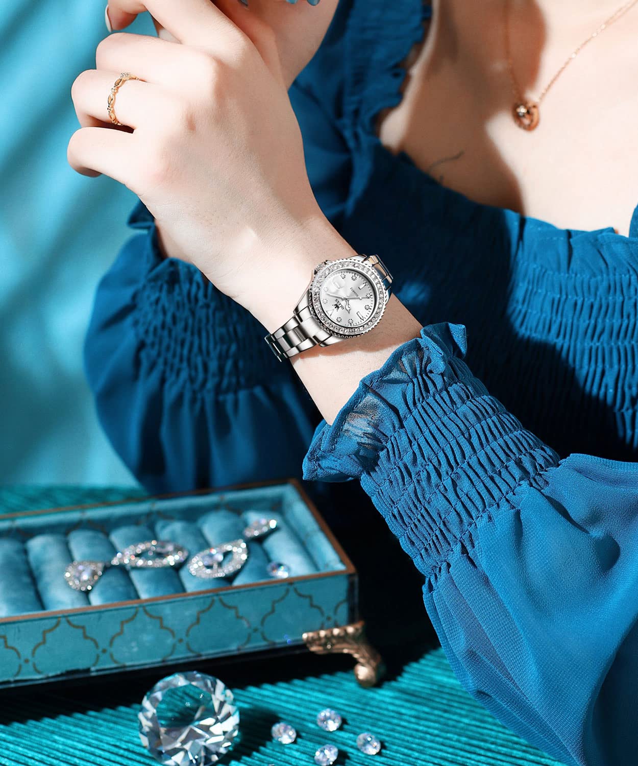 Foto 3 | Reloj Olevs Plateado para Mujer-Venta Internacional