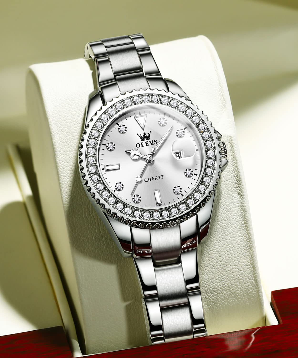 Foto 5 pulgar | Reloj Olevs Plateado para Mujer-Venta Internacional