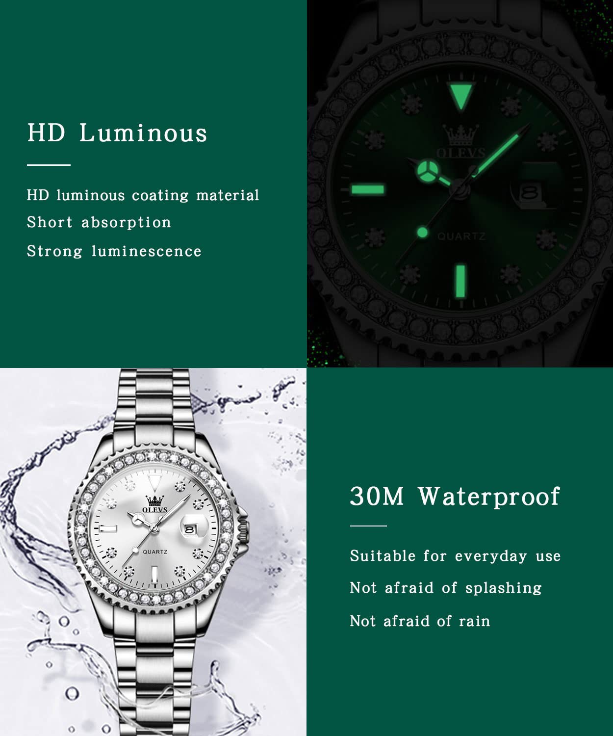 Foto 7 pulgar | Reloj Olevs Plateado para Mujer-Venta Internacional