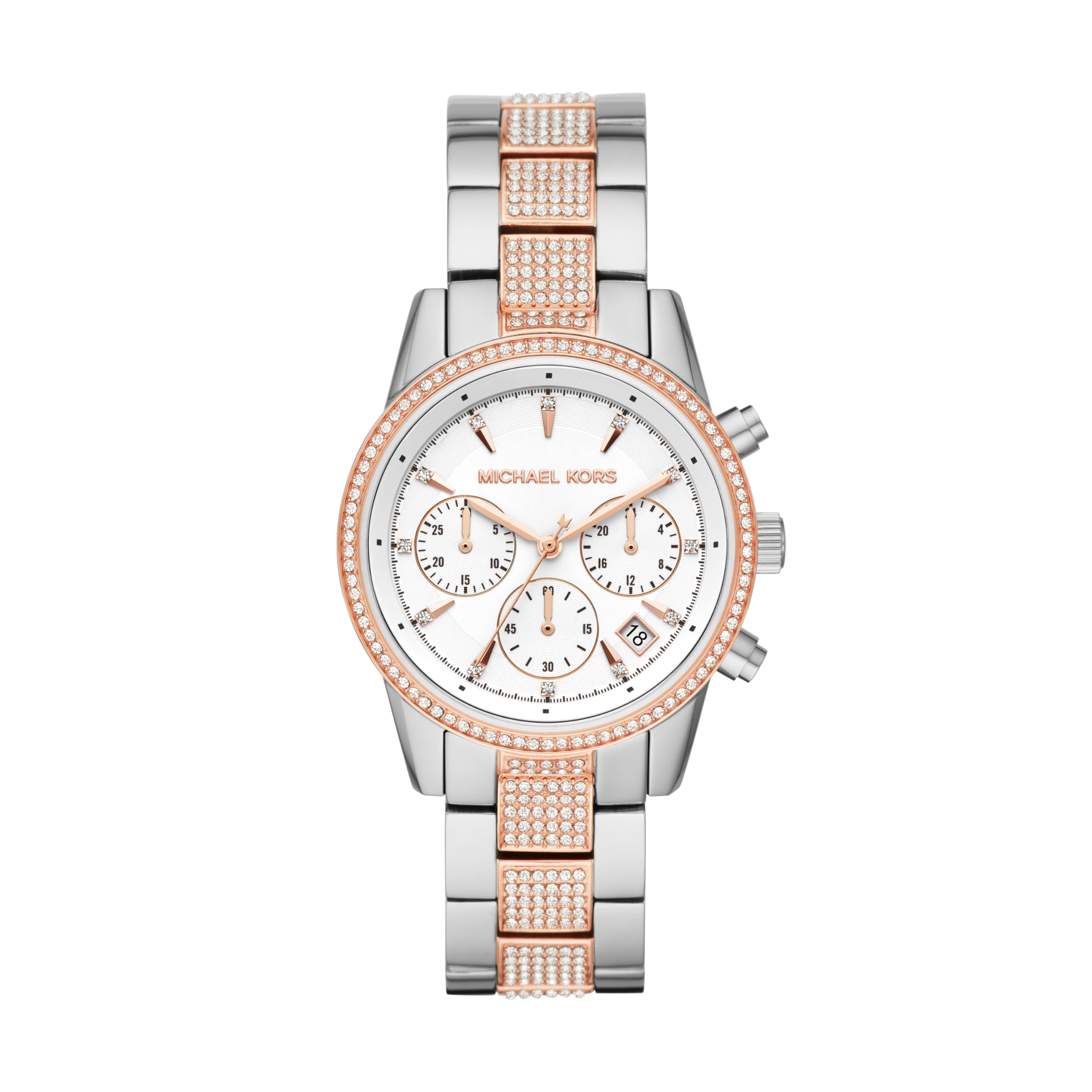 Foto 2 pulgar | Reloj Michael Kors Ritz Chronograph Bicolor para Mujer - Venta Internacional
