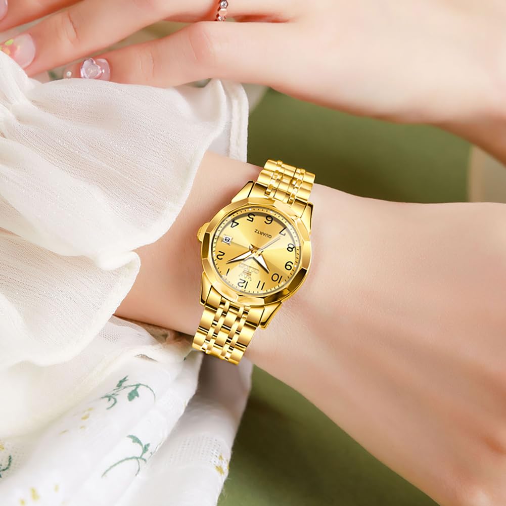 Foto 3 | Reloj Olevs Dorado para Mujer-Venta Internacional