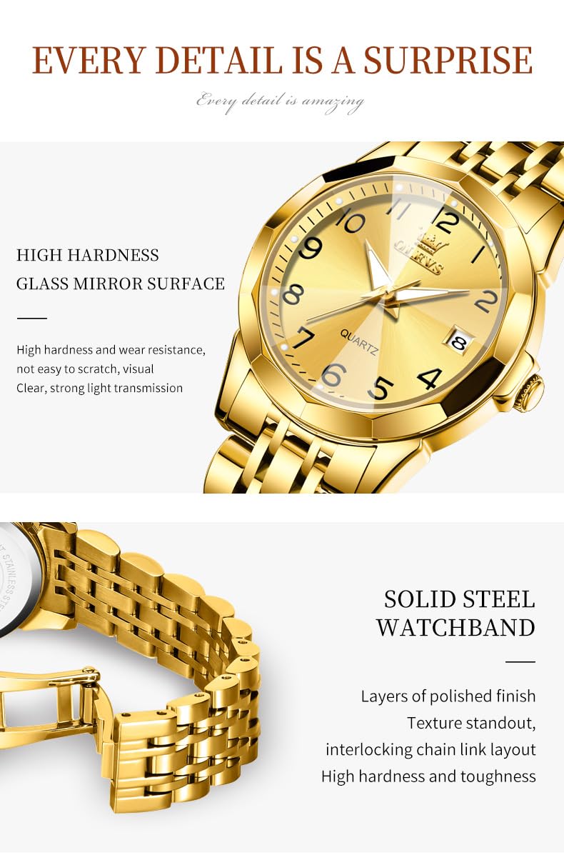Foto 5 pulgar | Reloj Olevs Dorado para Mujer-Venta Internacional