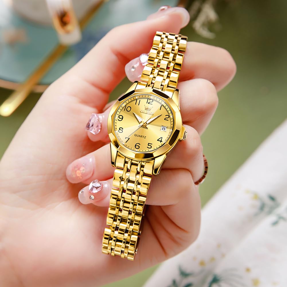 Foto 8 pulgar | Reloj Olevs Dorado para Mujer-Venta Internacional