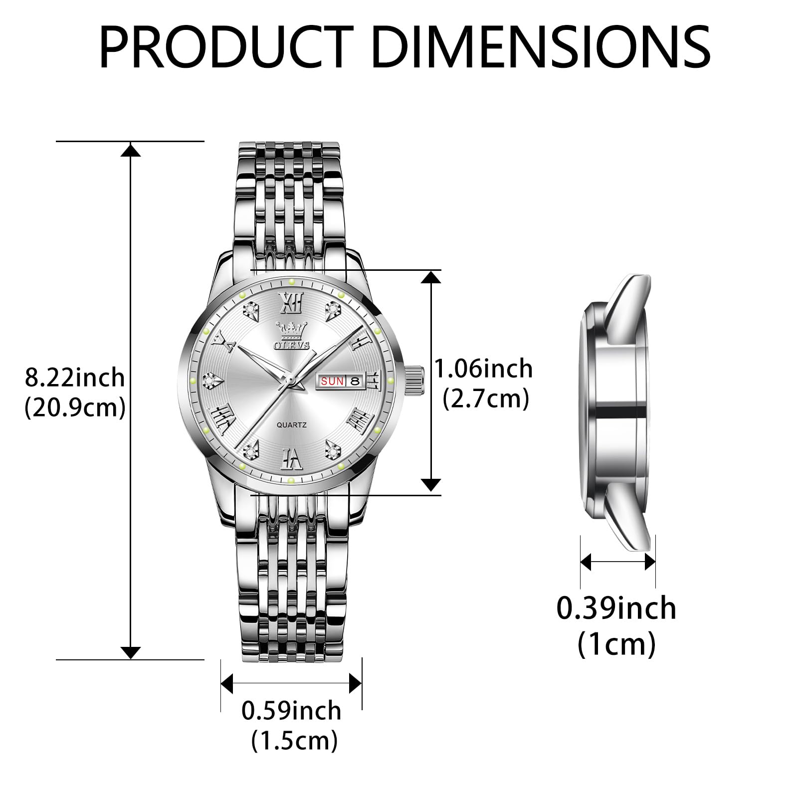 Foto 7 pulgar | Reloj Olevs Silver De Acero Inoxidable Impermeable Para Mujer - Venta Internacional
