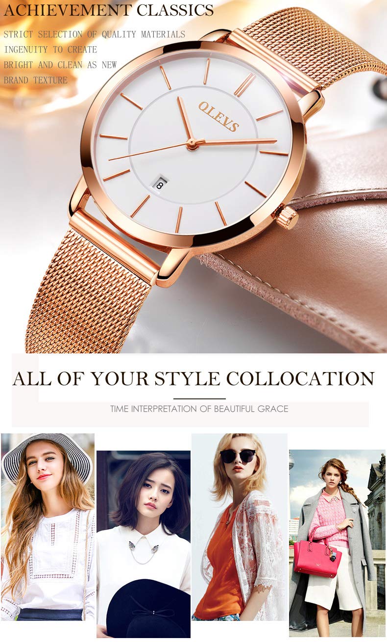 Foto 7 pulgar | Set de Relojes Olevs para Mujer En Oro Rosa Con Pulsera Impermeable - Venta Internacional