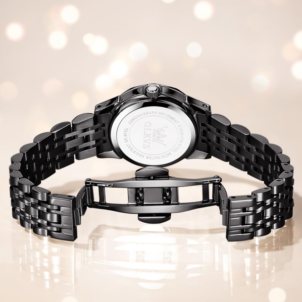 Foto 3 pulgar | Reloj Olevs Negro para Mujer-Venta Internacional