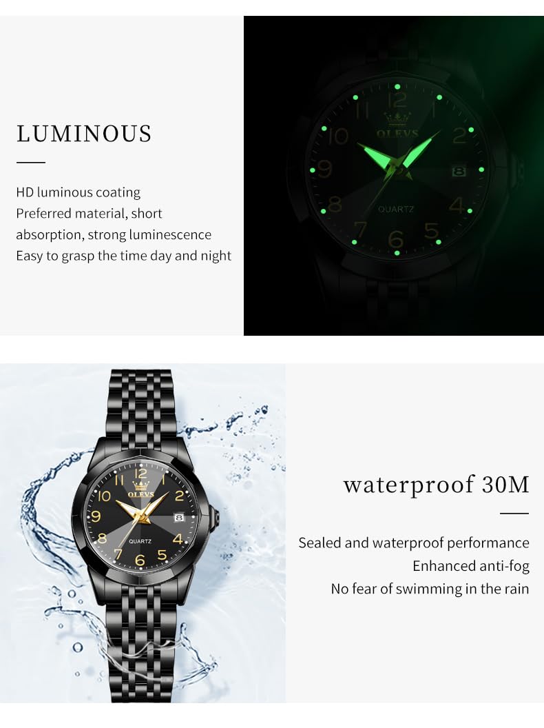 Foto 6 pulgar | Reloj Olevs Negro para Mujer-Venta Internacional