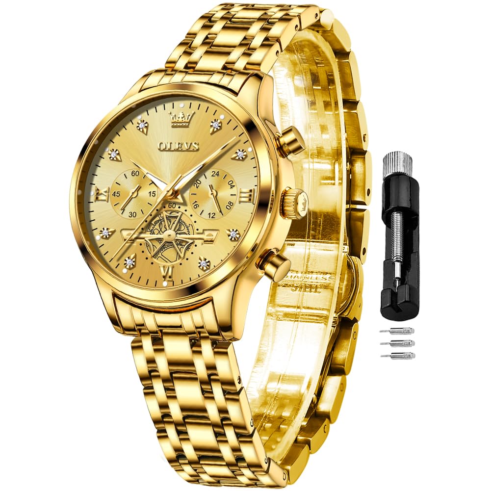 Foto 1 | Reloj Olevs Dorado para Mujer-Venta Internacional