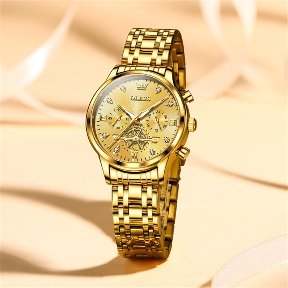 Foto 2 | Reloj Olevs Dorado para Mujer-Venta Internacional