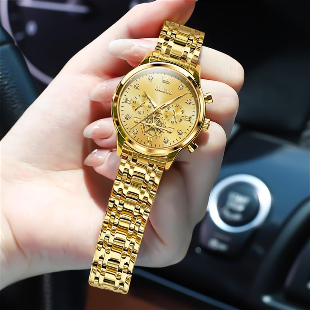 Foto 8 pulgar | Reloj Olevs Dorado para Mujer-Venta Internacional