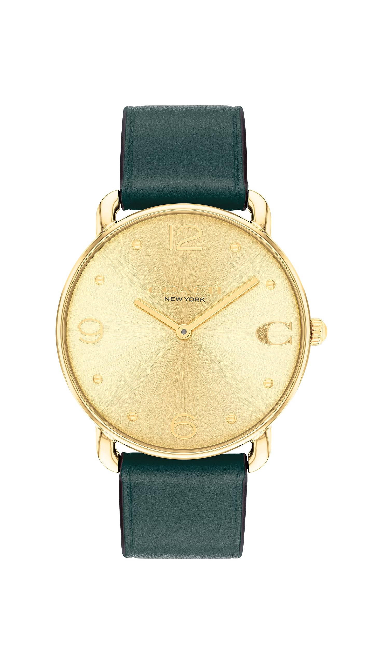 Foto 2 pulgar | Reloj Coach Elliot De Cuero Verde Elegante Para Mujer - Venta Internacional.