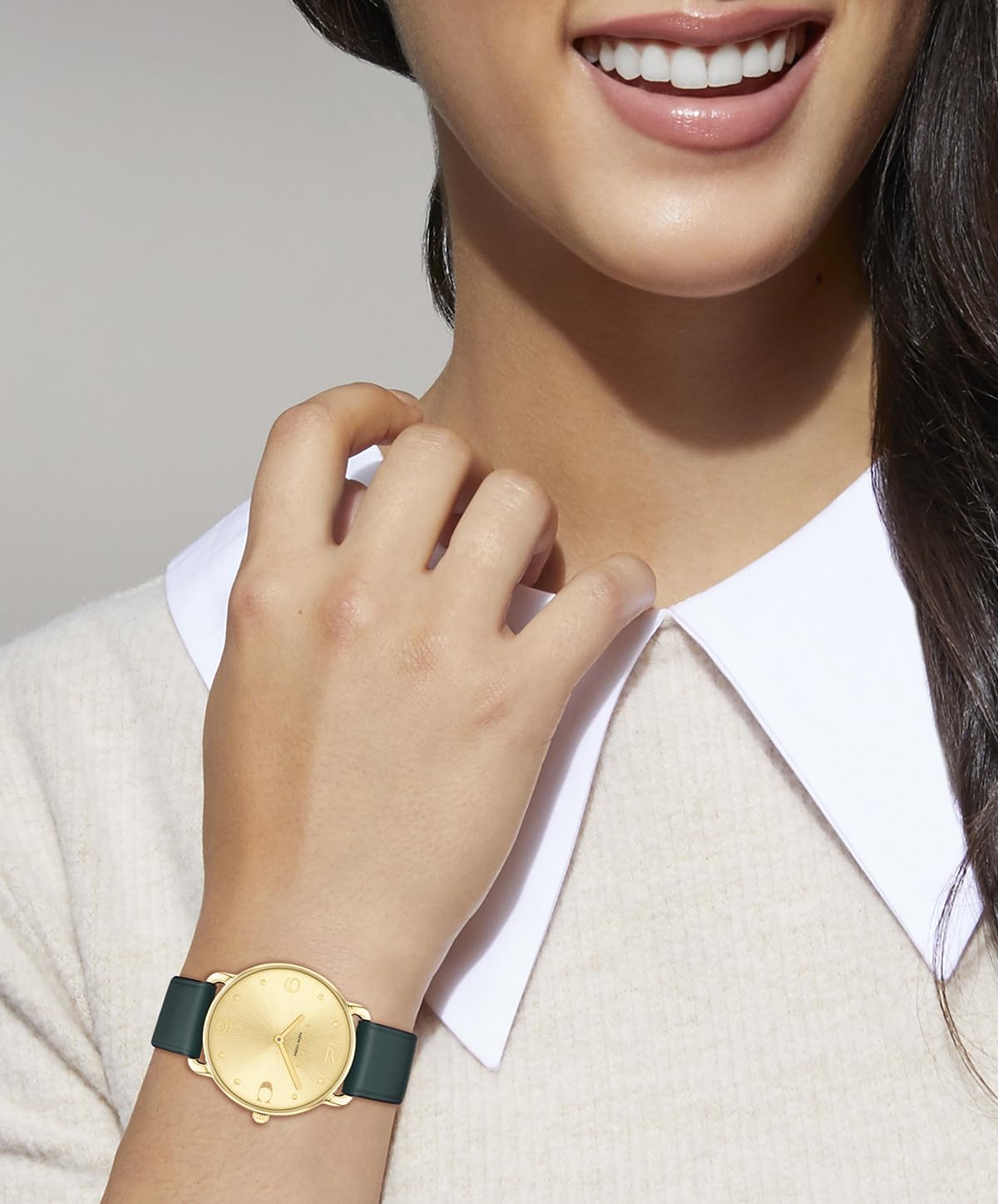 Foto 4 pulgar | Reloj Coach Elliot De Cuero Verde Elegante Para Mujer - Venta Internacional.