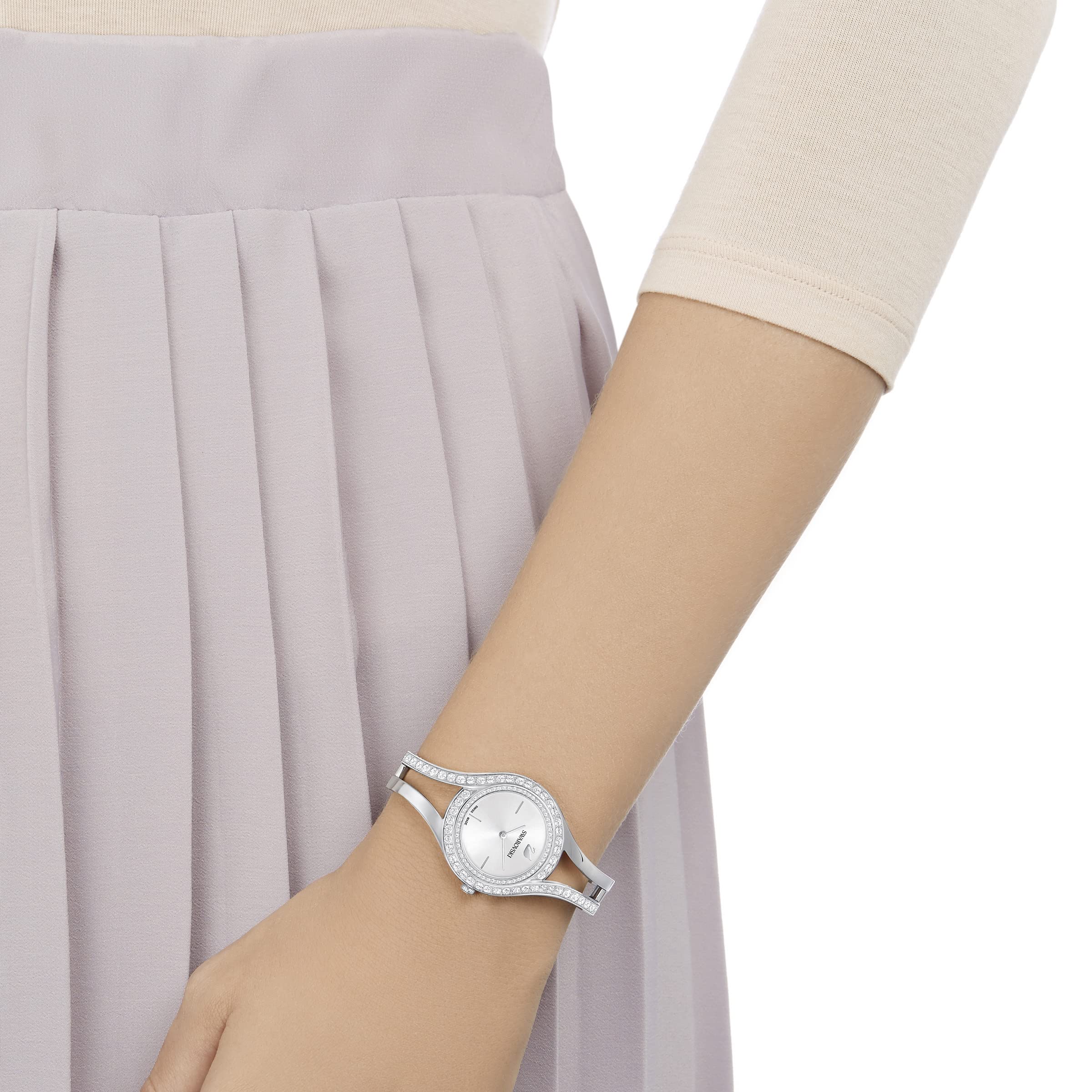 Foto 3 pulgar | Reloj Swarovski Eternal White Crystal Sunray Con Esfera Para Mujer - Venta Internacional.