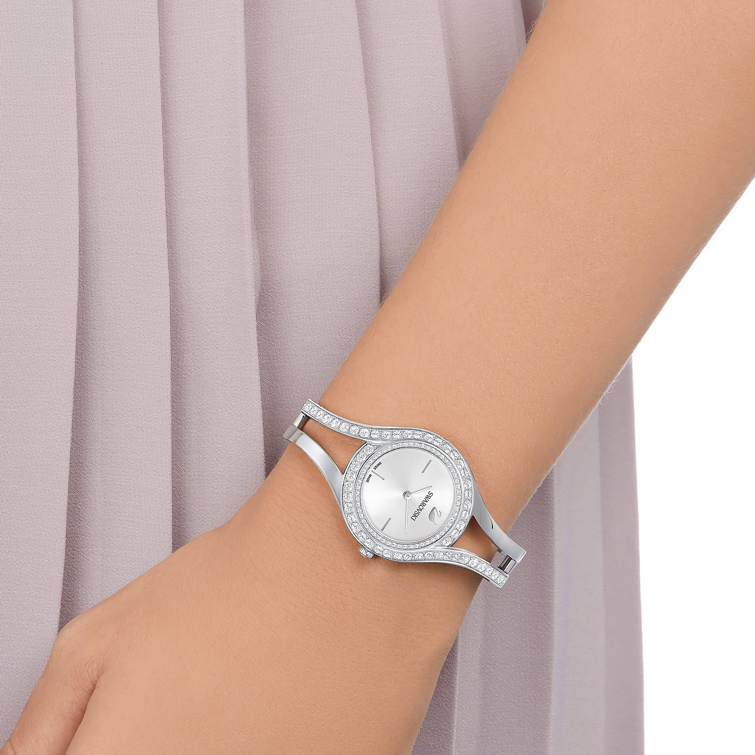 Foto 4 pulgar | Reloj Swarovski Eternal White Crystal Sunray Con Esfera Para Mujer - Venta Internacional.