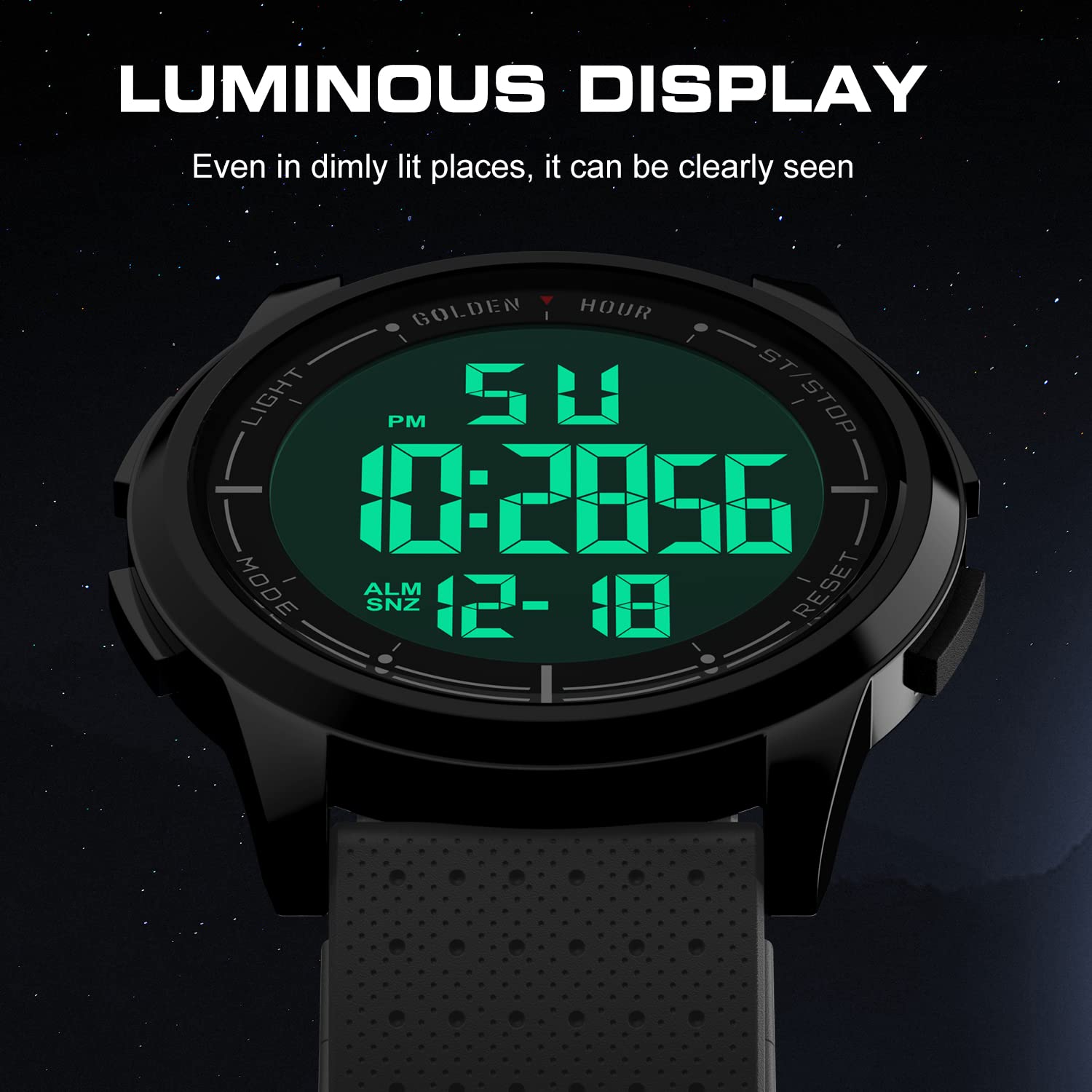 Foto 5 pulgar | Reloj Digital Golden Hour Ultradelgado E Impermeable Para Hombre, Gris - Venta Internacional.