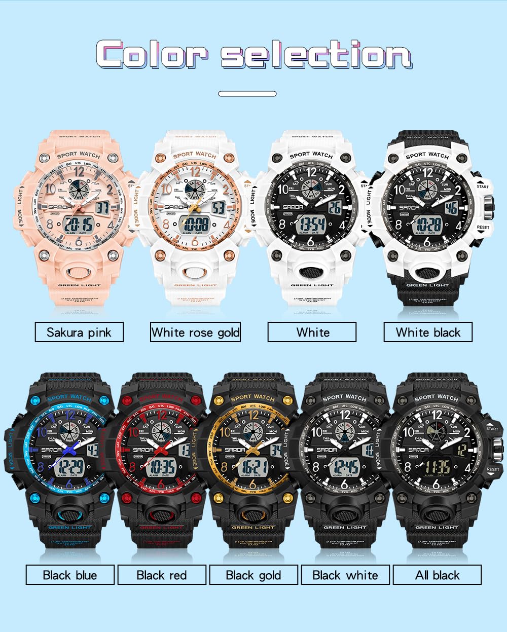 Foto 6 pulgar | Reloj Deportivo Gosasa Para Mujer, Resistente Al Agua Hasta 5 Atm, Con Alarma Y Cronómetro - Venta Internacional.