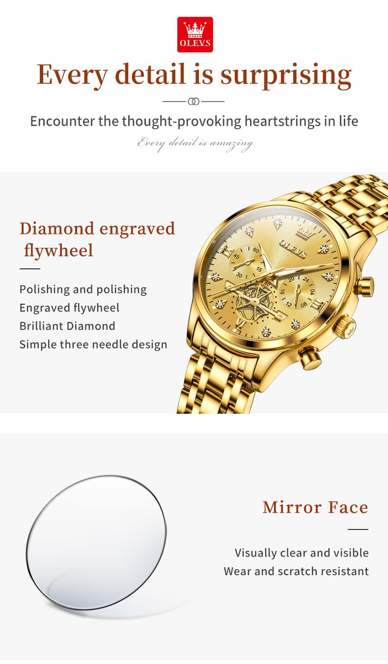 Foto 5 pulgar | Reloj Olevs Con Cronógrafo Impermeable Para Mujer Y Conjunto De Pulsera - Venta Internacional.