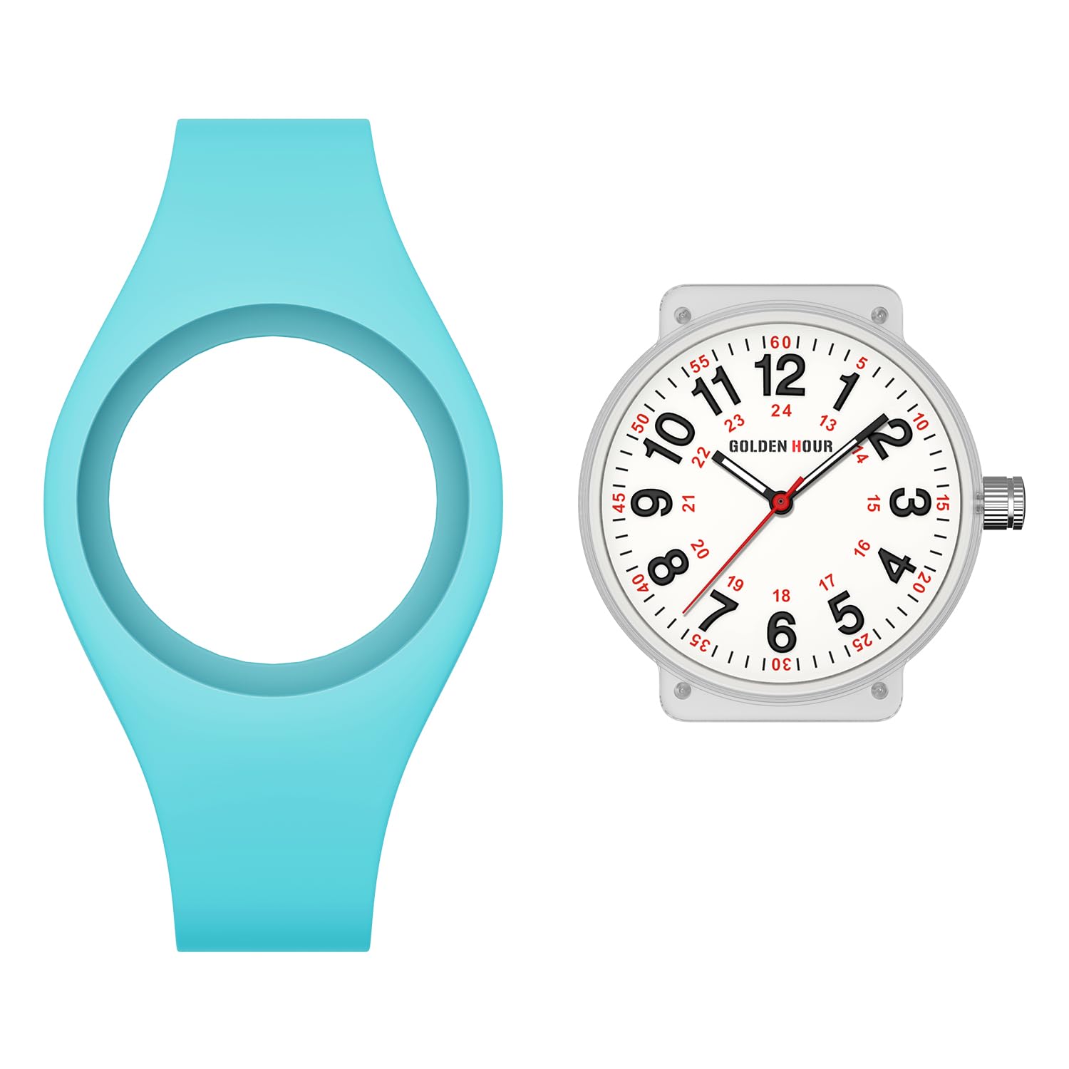 Foto 2 | Reloj Golden Hour, Impermeable, Deportivo, Analógico, Unisex, Azul Claro - Venta Internacional.