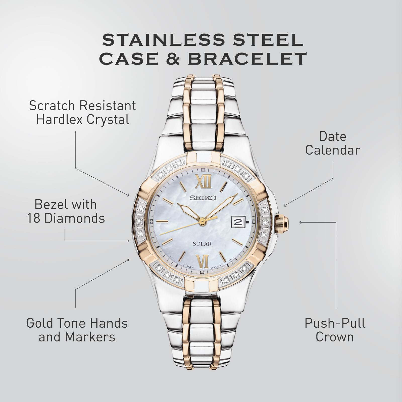 Foto 6 pulgar | Reloj Seiko Sut068 Diamond Collection Para Mujer - Venta Internacional.