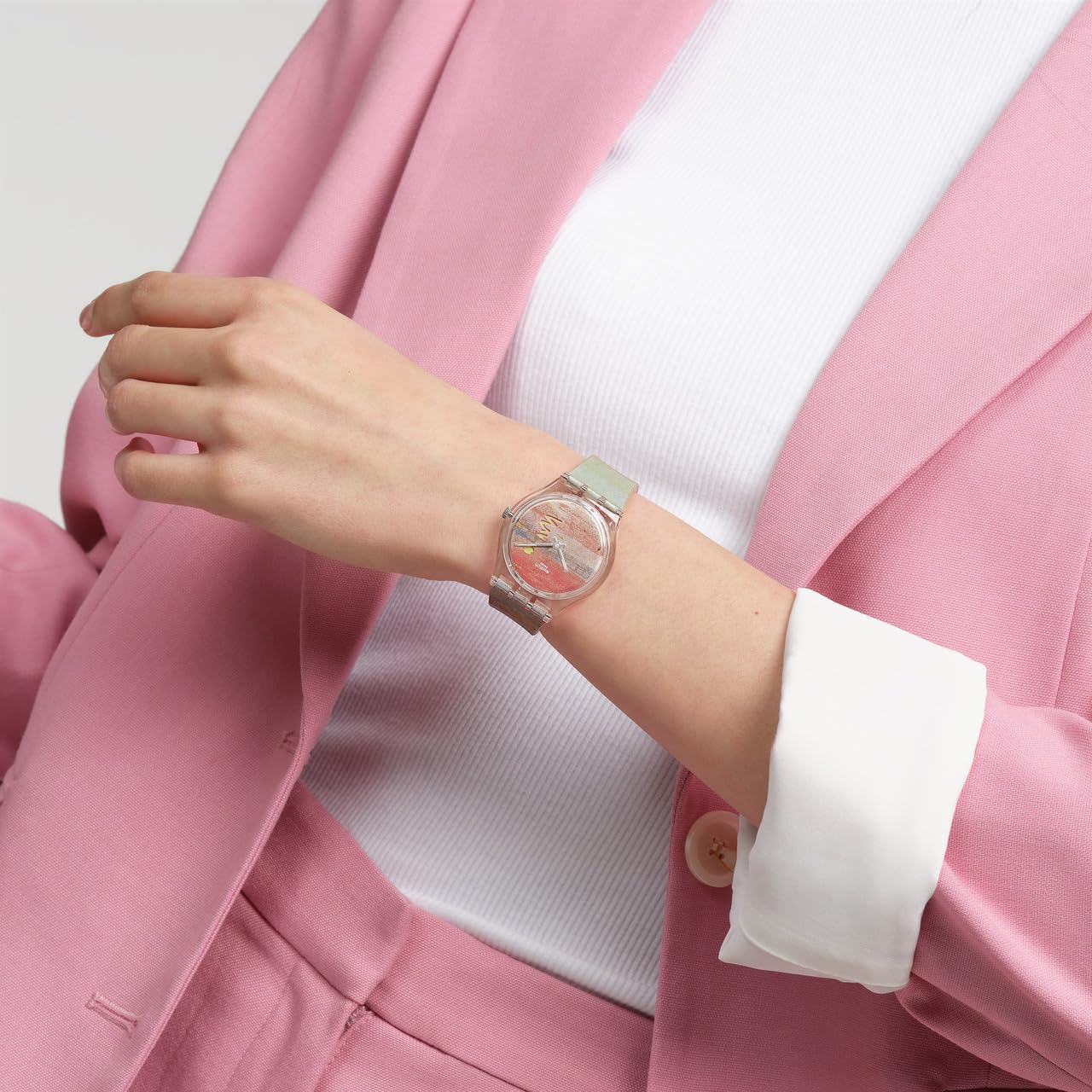 Foto 2 | Reloj Swatch Unisex, Casual, Biocerámico, Art Journey, Rosa, 34 Mm - Venta Internacional.