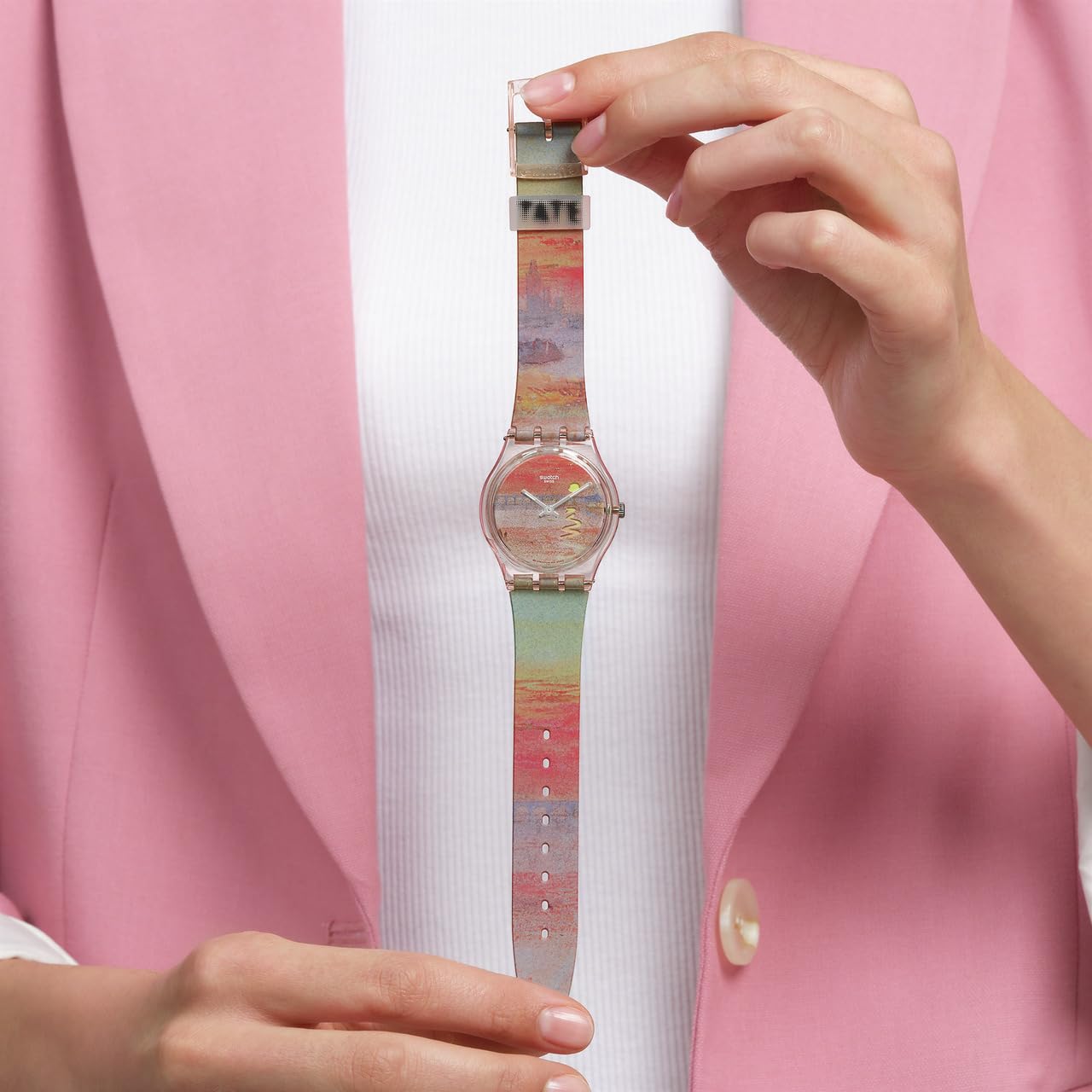 Foto 4 | Reloj Swatch Unisex, Casual, Biocerámico, Art Journey, Rosa, 34 Mm - Venta Internacional.