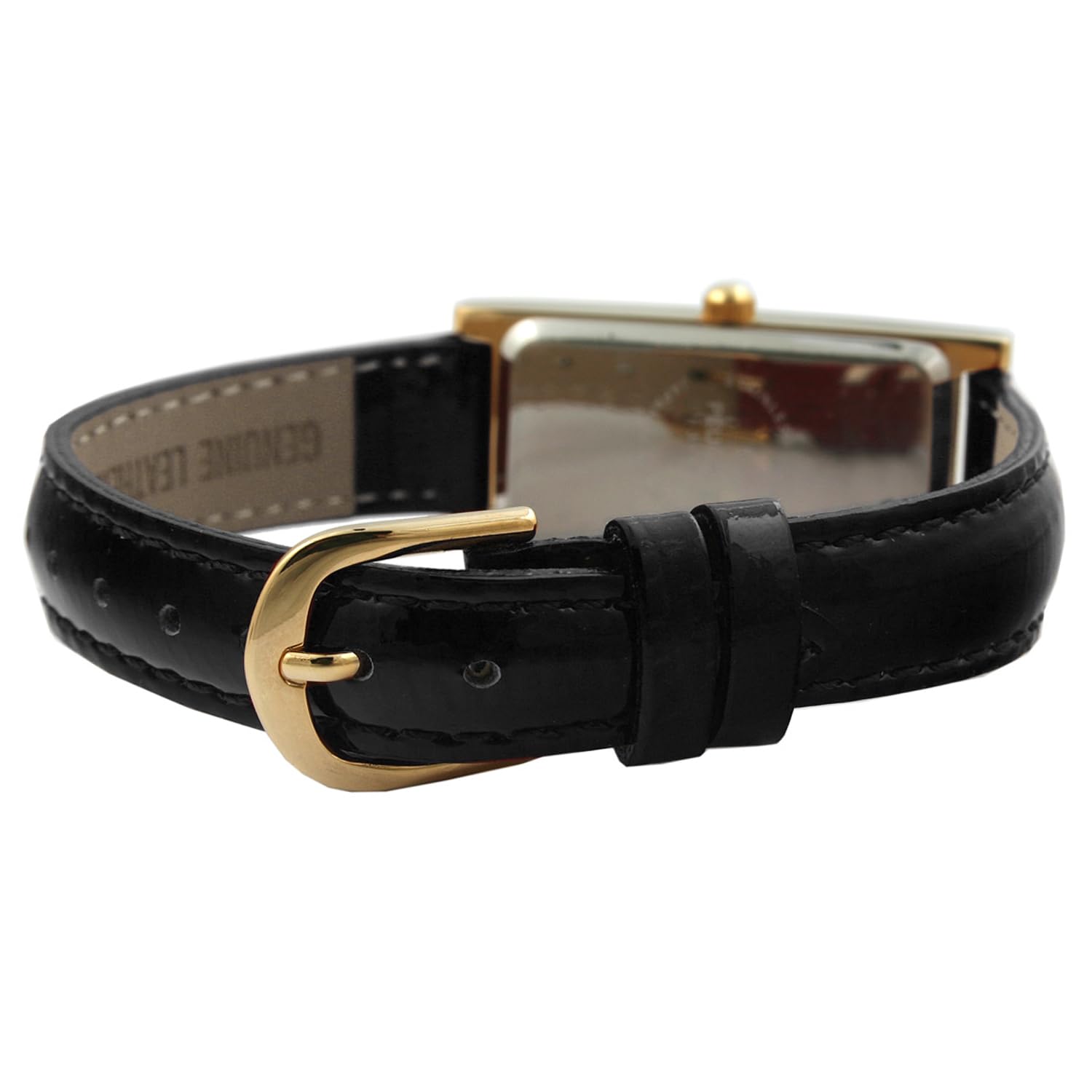 Foto 5 pulgar | Reloj Peugeot 3017bk Delgado De Piel Negra Chapado En Oro De 14 Quilates Para Mujer - Venta Internacional.