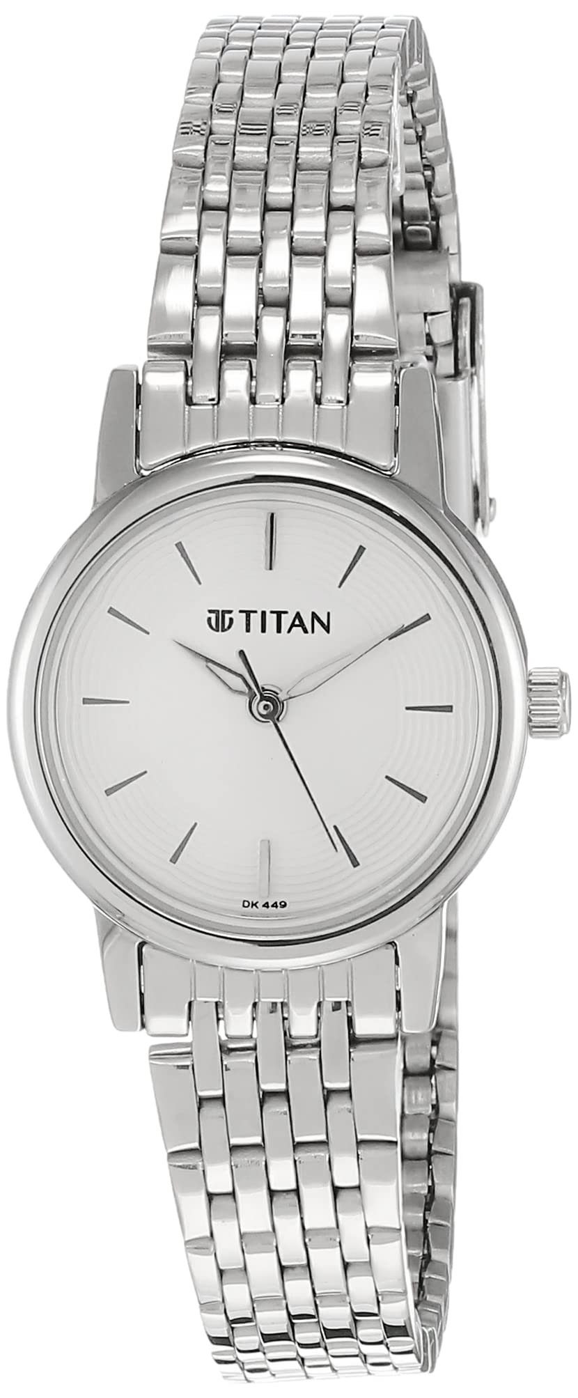 Foto 1 | Reloj Titan Quartz Analógico Con Esfera Plateada Y Correa Metálica Para Mujer - Venta Internacional.