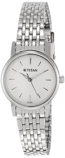 Foto 1 | Reloj Titan Quartz Analógico Con Esfera Plateada Y Correa Metálica Para Mujer - Venta Internacional.