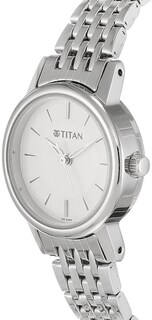 Foto 2 | Reloj Titan Quartz Analógico Con Esfera Plateada Y Correa Metálica Para Mujer - Venta Internacional.