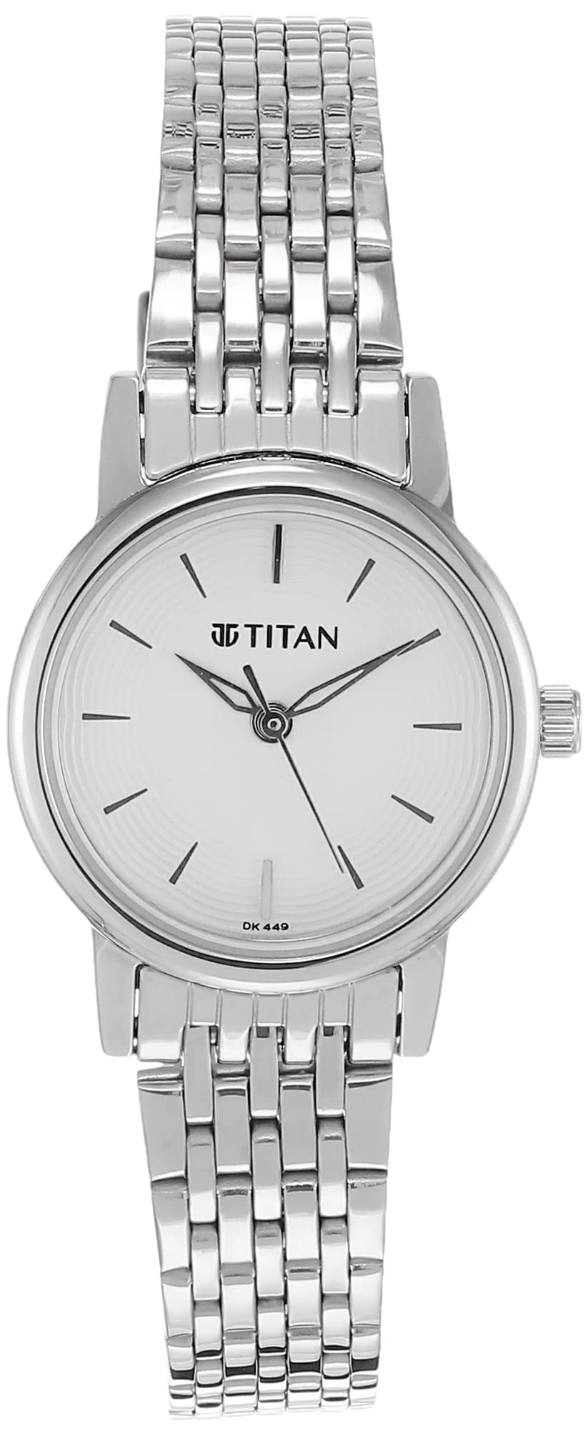 Foto 4 pulgar | Reloj Titan Quartz Analógico Con Esfera Plateada Y Correa Metálica Para Mujer - Venta Internacional.