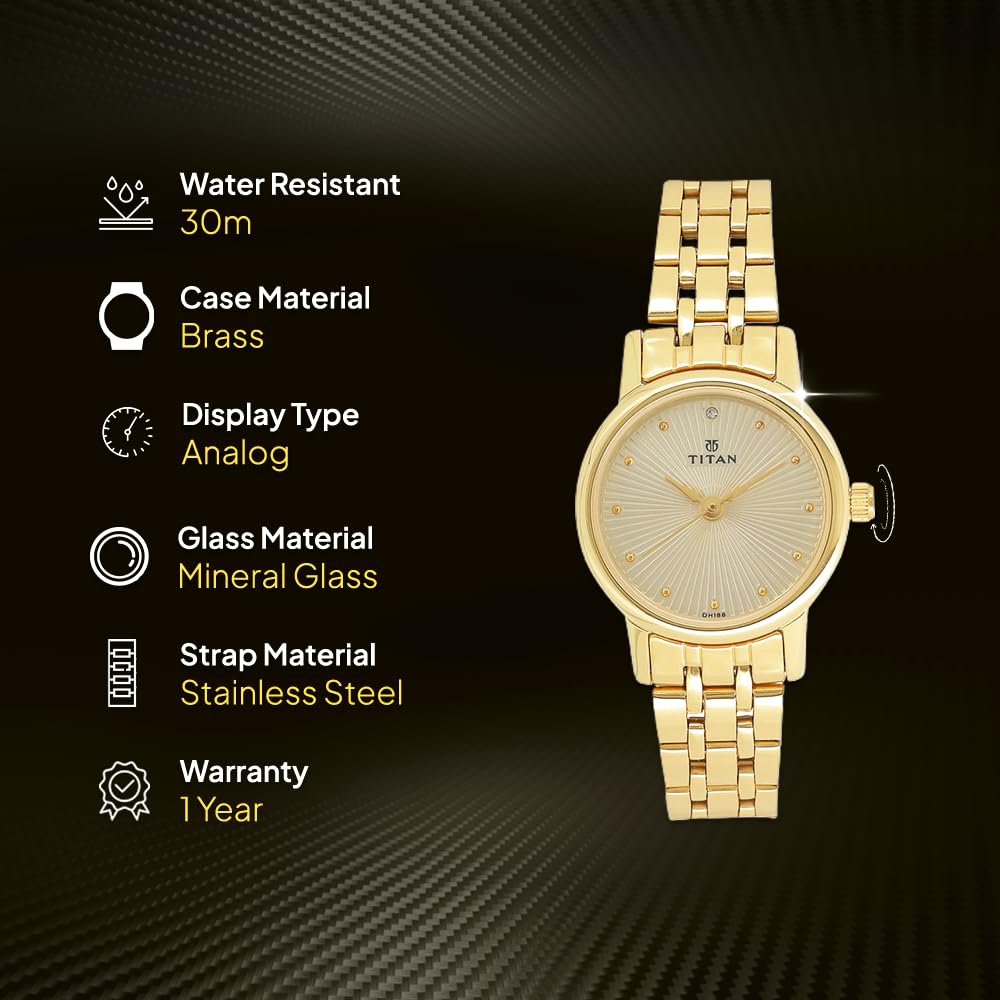 Foto 5 pulgar | Reloj Titan para Mujer 2593YM01 Dorado - Venta Internacional