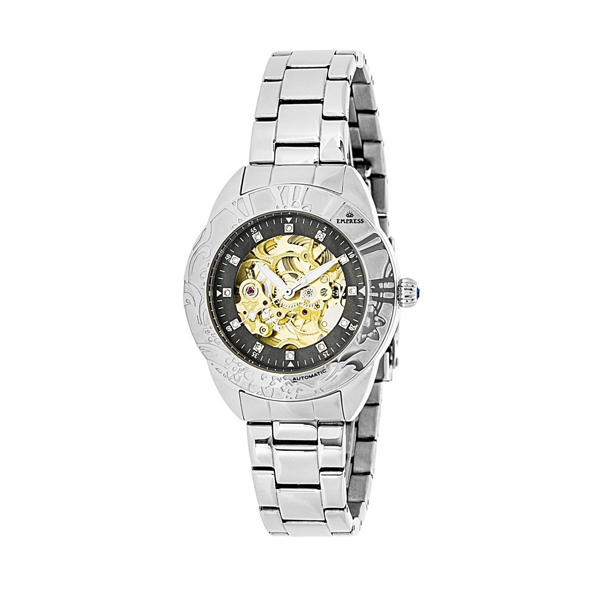 Reloj Empress Empem1102 Godiva Para Mujer  Acero Plateado Y Negro - Venta Internacional.