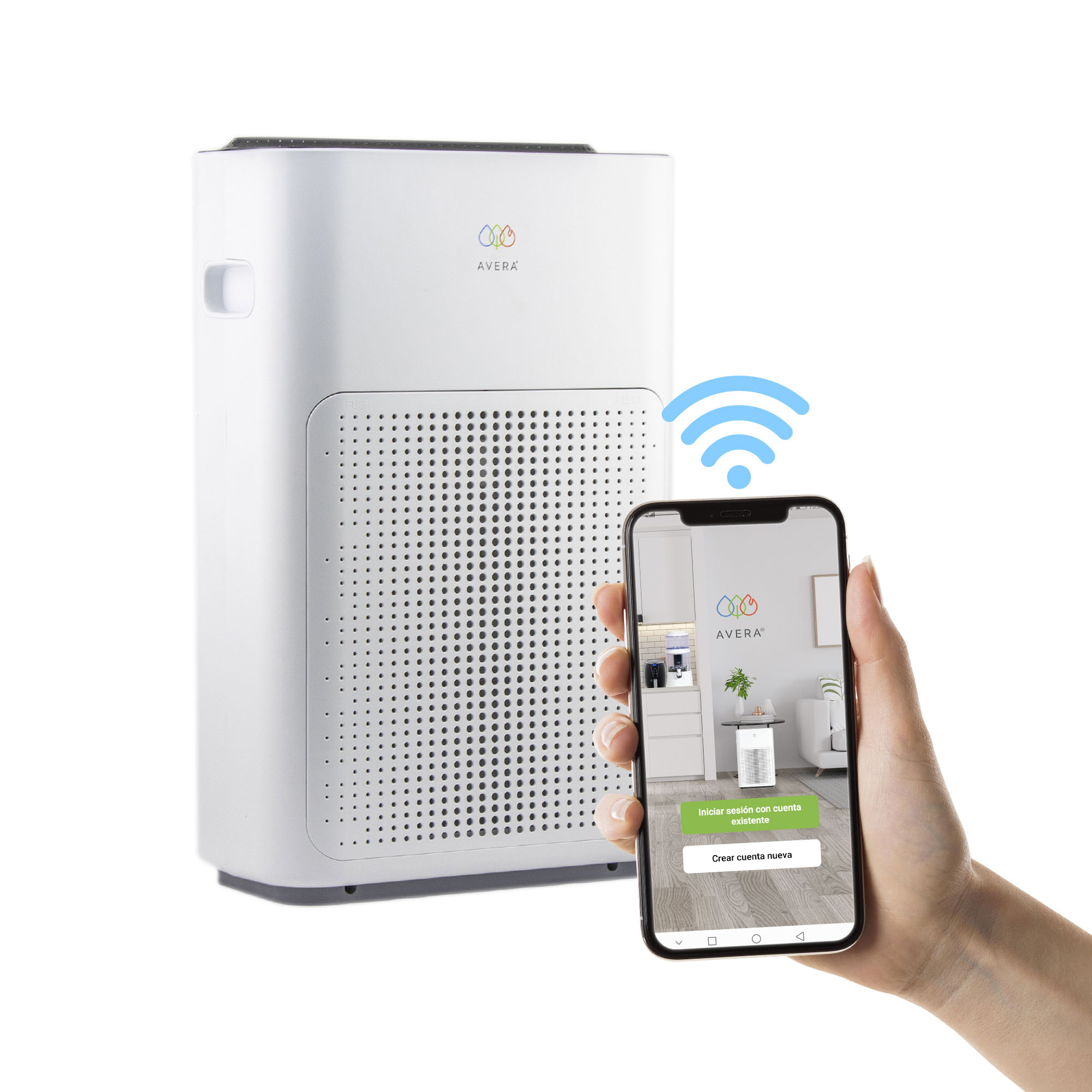 Purificador De Aire Wi-fi Avera Phepa01 Filtro Hepa Blanco