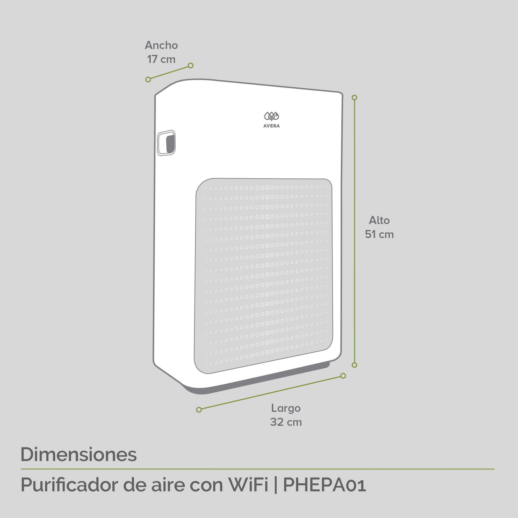 Foto 4 pulgar | Purificador De Aire Wi-fi Avera Phepa01 Filtro Hepa Blanco