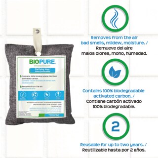 Foto 2 | Kit Bolsas Purificadoras - Biopure - Carbón Activado - (300 Gr)
