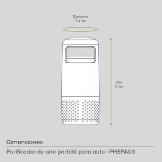 Foto 3 | Purificador Portátil de Aire Avera color Blanco