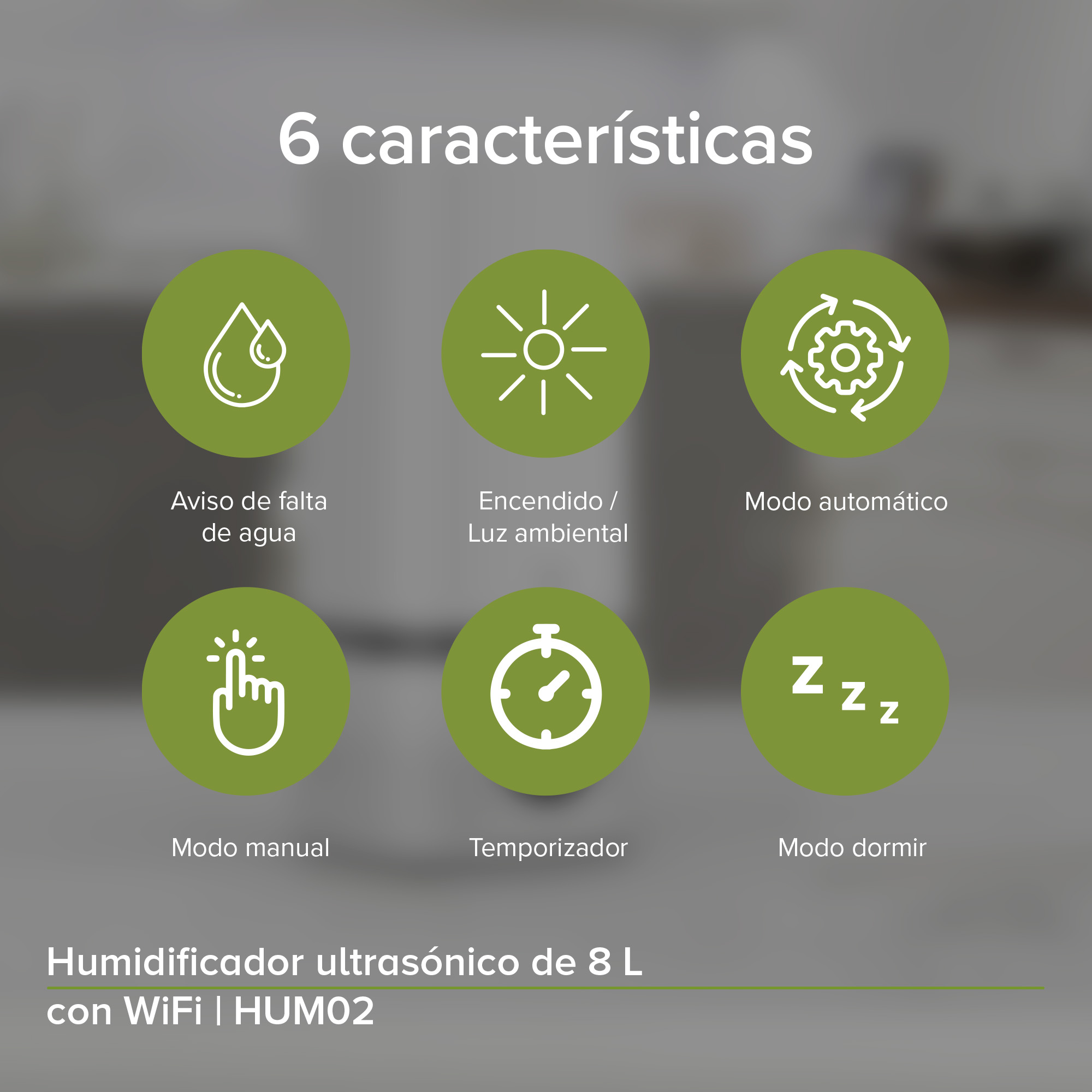 Foto 5 pulgar | Humidificador Ultrasónico De 8 Litros Wifi Iot Avera Hum02- Color Blanco