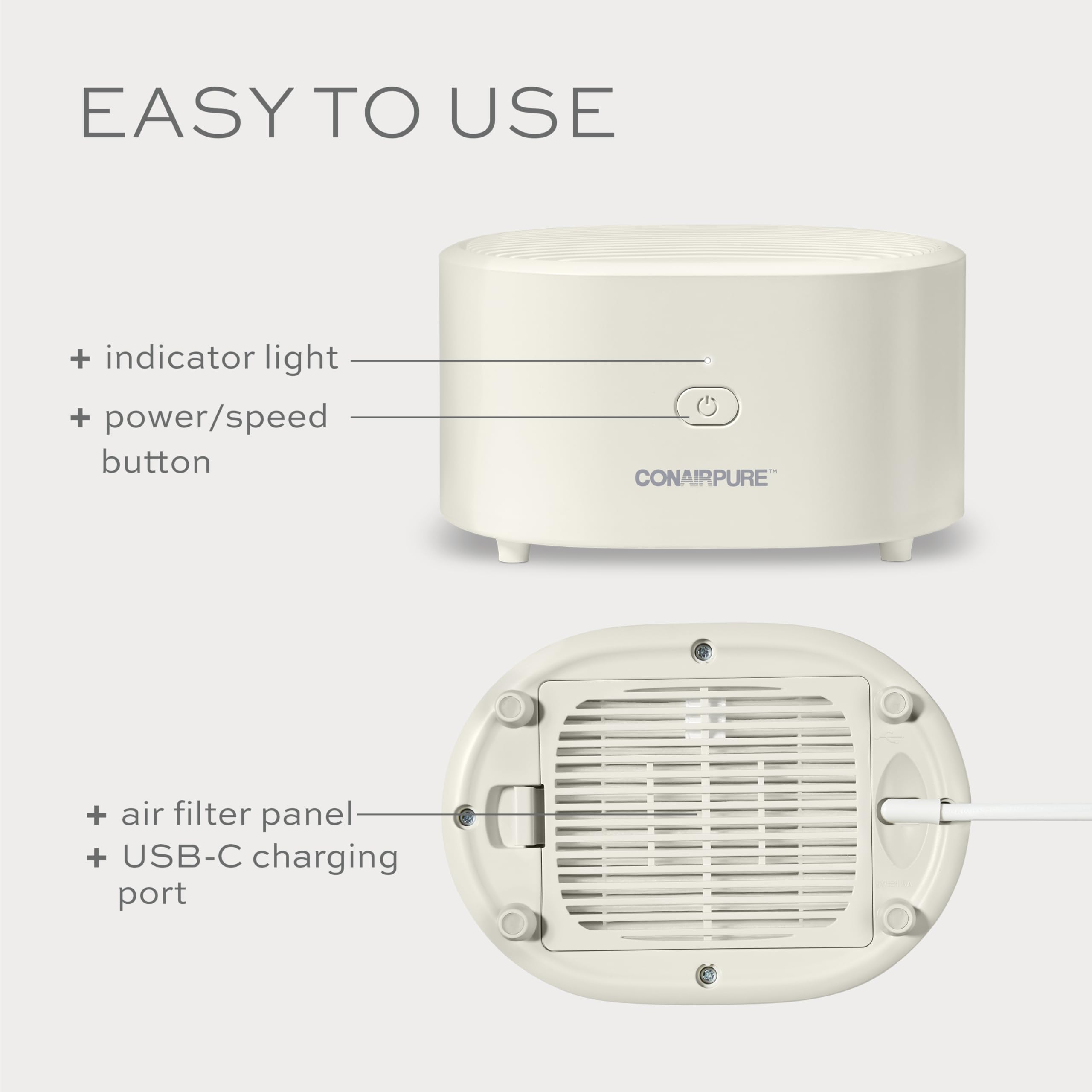 Foto 3 | Purificador de Aire Conair Portátil Recargable Hepa para Habitación Pequeña - Venta Internacional