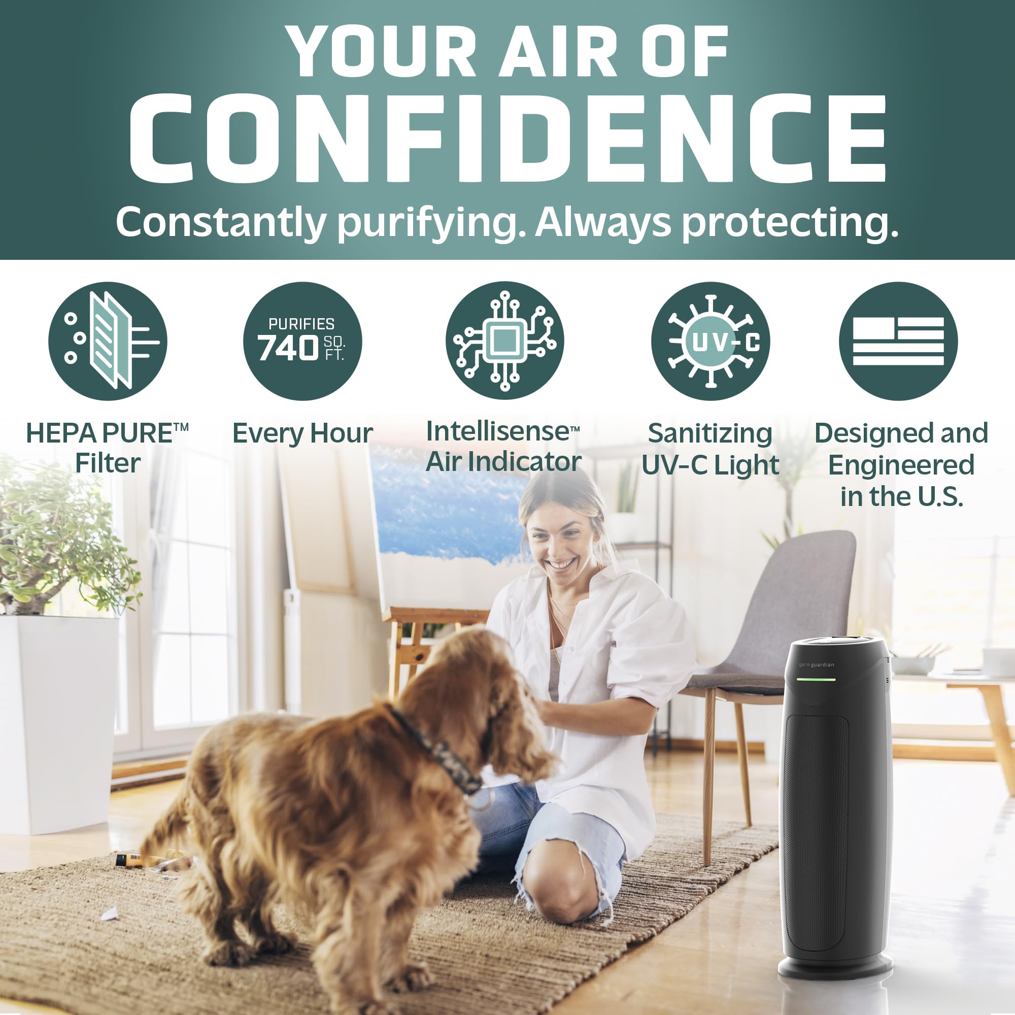 Foto 3 pulgar | Purificador de Aire Germguardian Ac4880b Hepa Pure Filter 743 M² - Venta Internacional