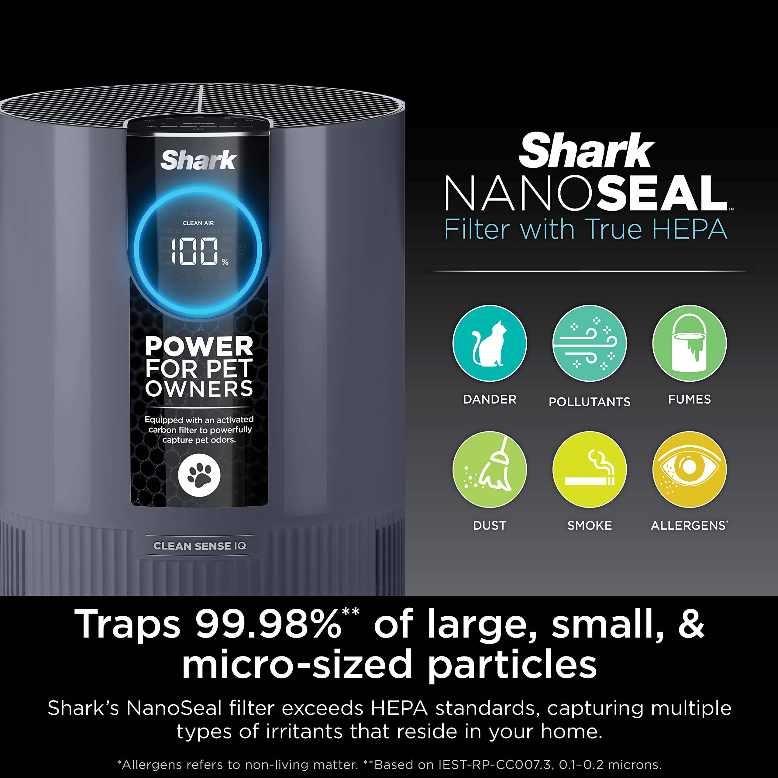Foto 4 | Purificador de Aire Shark Hp102petpr Clean Sense Para 46 M² Con Hepa - Venta Internacional