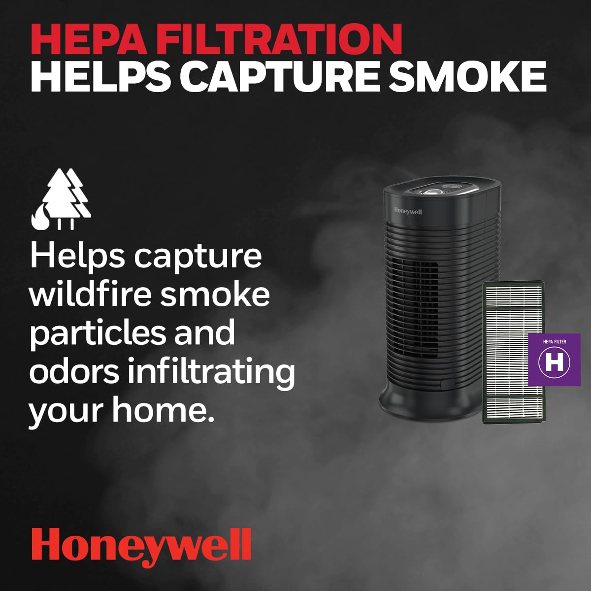 Foto 2 | Purificador de Aire Honeywell Allergenplus Hepa Tower Hpa060 Negro - Venta Internacional