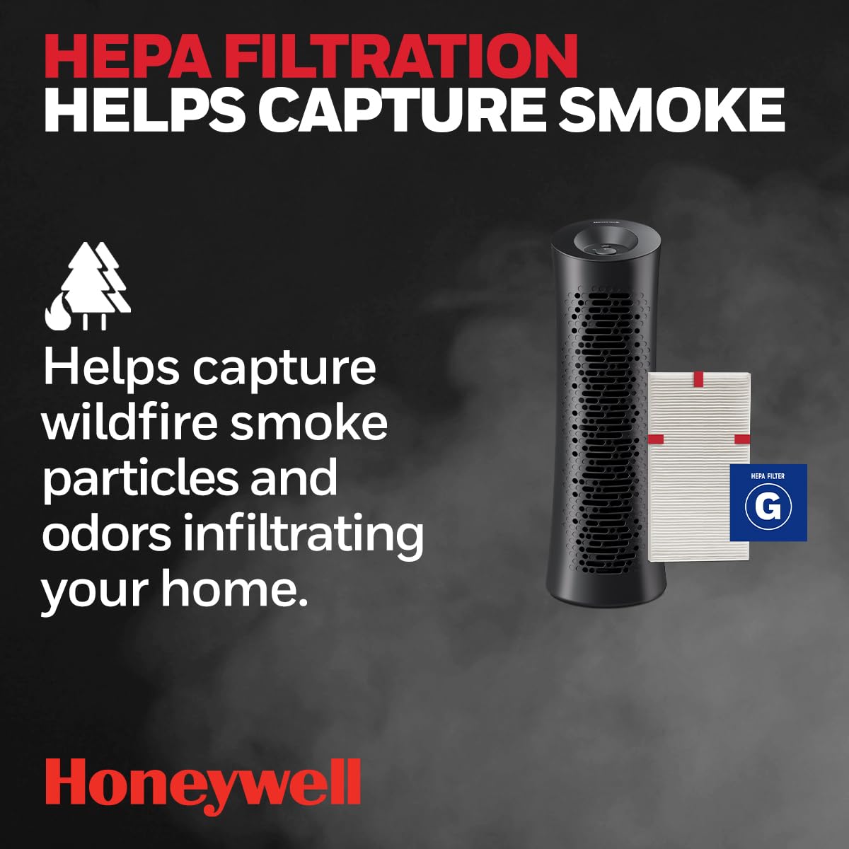 Foto 4 pulgar | Purificador De Aire Hepa Hpa030 De Honeywell Para Incendios Forestales Y Humo De 200 M² - Venta Internacional.