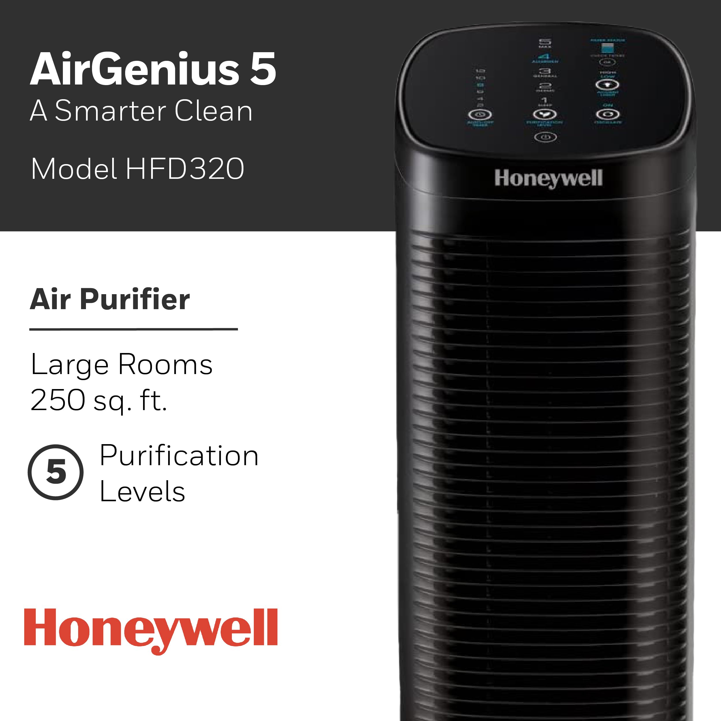 Foto 3 pulgar | Purificador De Aire Honeywell Air Genius 5 Para Habitaciones Grandes Negro - Venta Internacional.