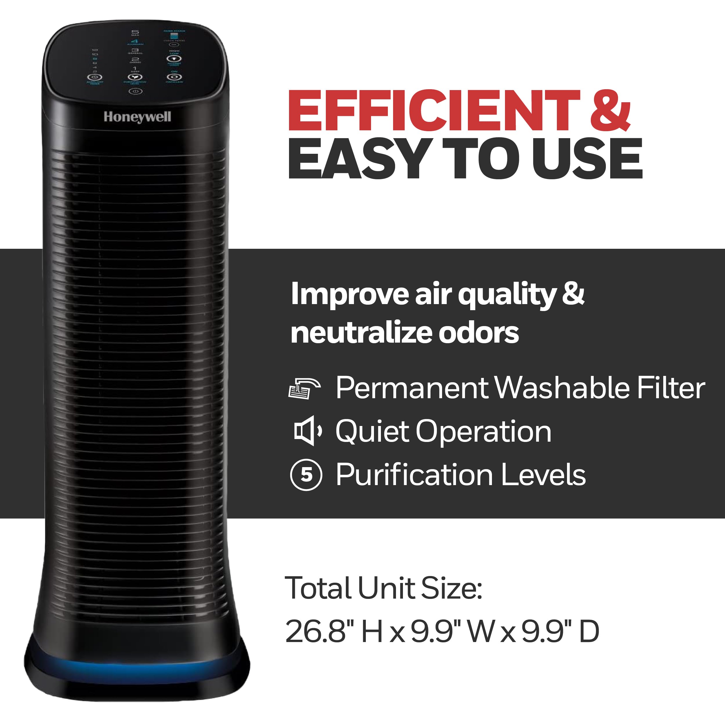 Foto 5 pulgar | Purificador De Aire Honeywell Air Genius 5 Para Habitaciones Grandes Negro - Venta Internacional.