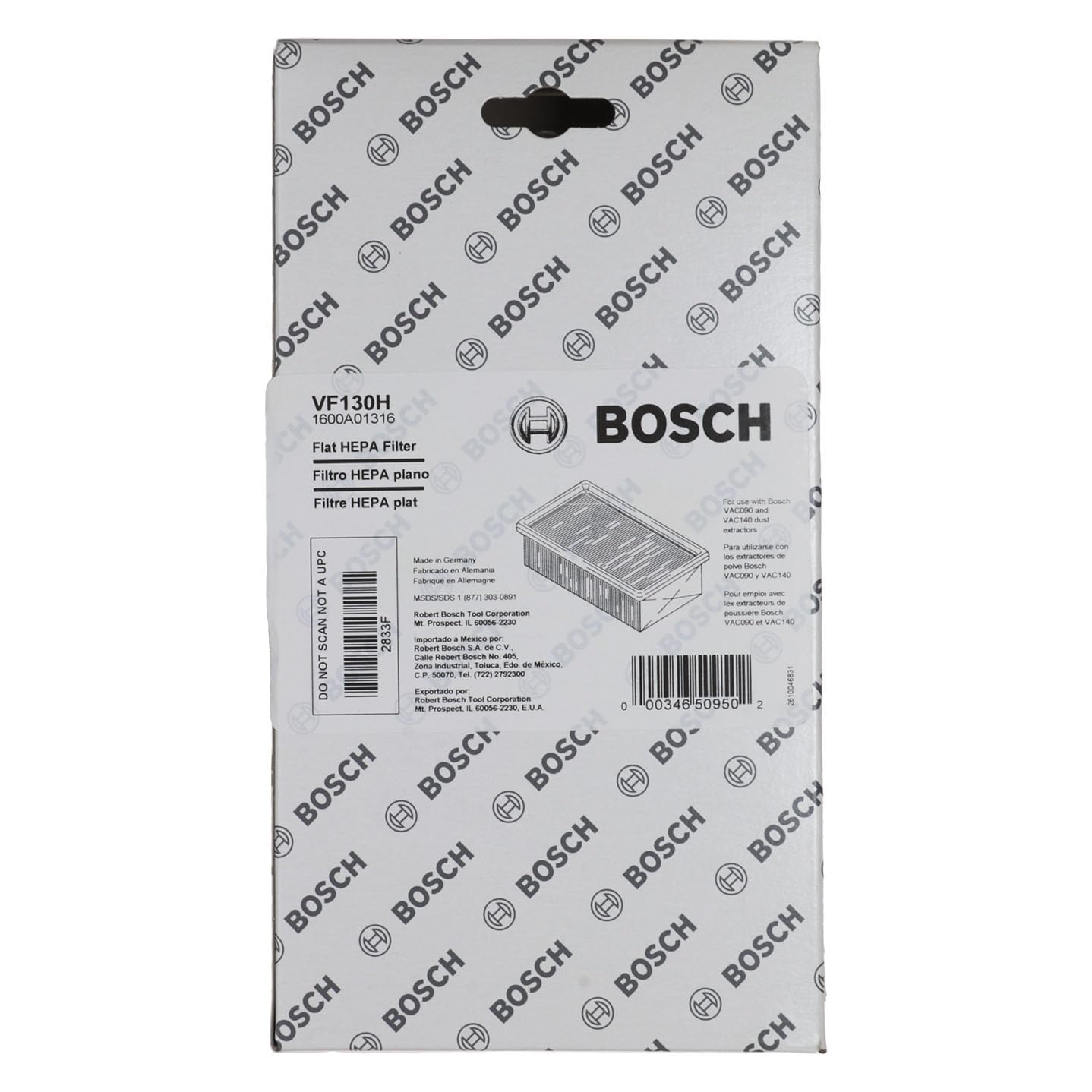Foto 8 pulgar | El Filtro Hepa Bosch Vf130h Captura El 99,97% De Las Partículas - Venta Internacional.