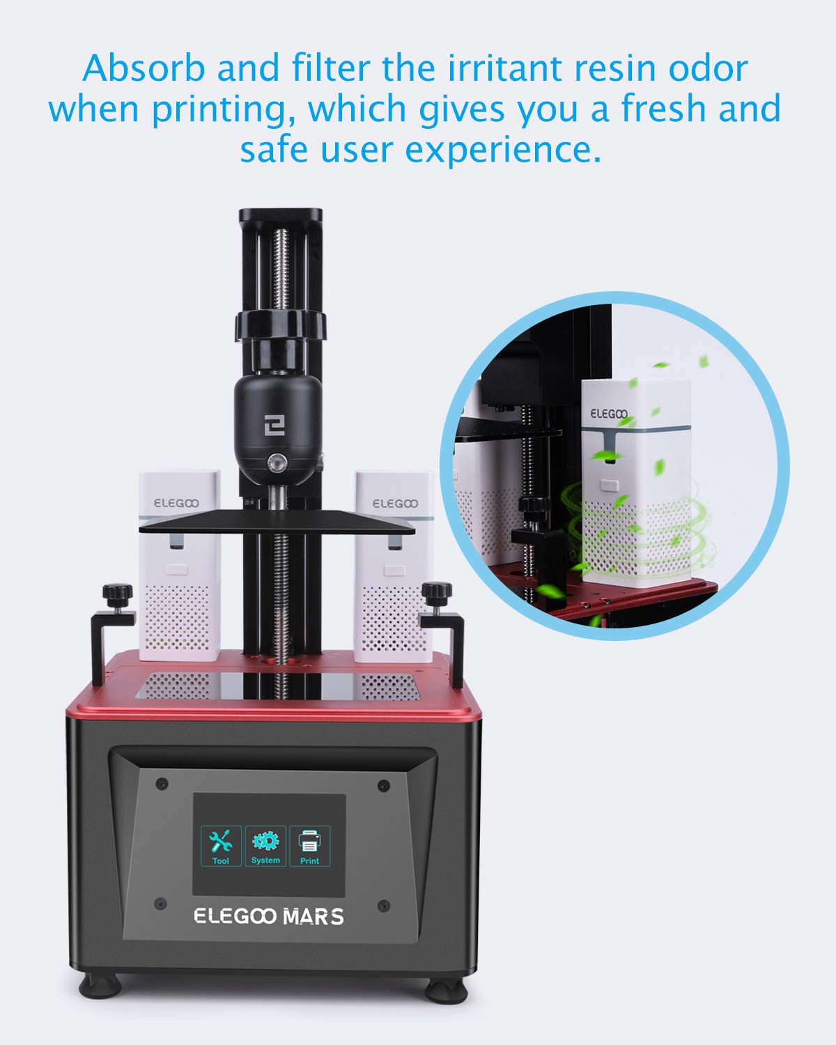 Foto 2 | Purificador de Aire Elegoo Mini con Filtro de Carbón Activado Paquete de 2 - Venta Internacional