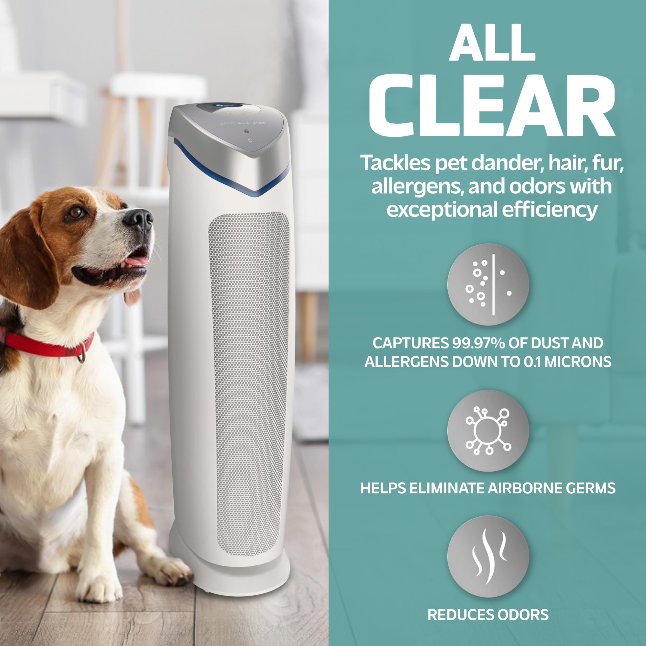 Foto 7 | Purificador De Aire Germguardian Ac5250wpt Hepa 13 Pet Pure 915 M² - Venta Internacional.